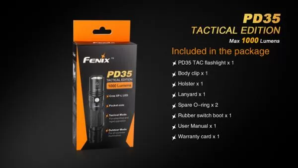 Fenix PD35 TAC (Tactical Edition) LED Taschenlampe 1000 Lumen inkl. Batterien Fenix PD35 TAC (Tactical Edition) LED Taschenlampe 1000 Lumen inkl. Batterien