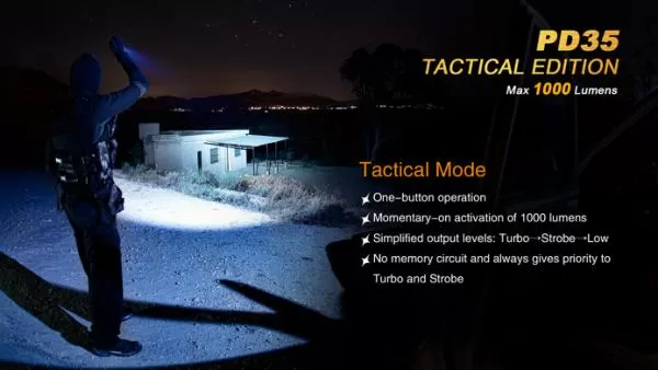 Fenix PD35 TAC (Tactical Edition) LED Taschenlampe 1000 Lumen inkl. Batterien Fenix PD35 TAC (Tactical Edition) LED Taschenlampe 1000 Lumen inkl. Batterien