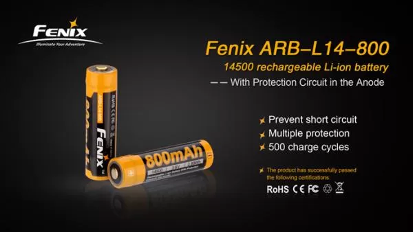 Fenix ARB-L14-800 geschützter Mignon AA Li-Ionen Akku 14500 Fenix ARB-L14-800 geschützter Mignon AA Li-Ionen Akku 14500