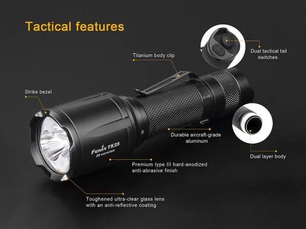 Fenix TK25IR Weiß + Infrarot LED Dual Taschenlampe Fenix TK25IR Weiß + Infrarot LED Dual Taschenlampe