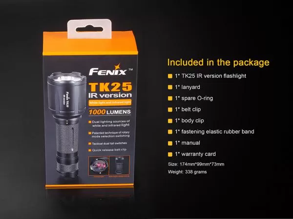 Fenix TK25IR Weiß + Infrarot LED Dual Taschenlampe Fenix TK25IR Weiß + Infrarot LED Dual Taschenlampe