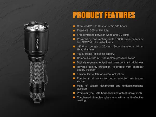 Fenix TK25UV Weiß + UV Dual Mode LED Taschenlampe Fenix TK25UV Weiß + UV Dual Mode LED Taschenlampe