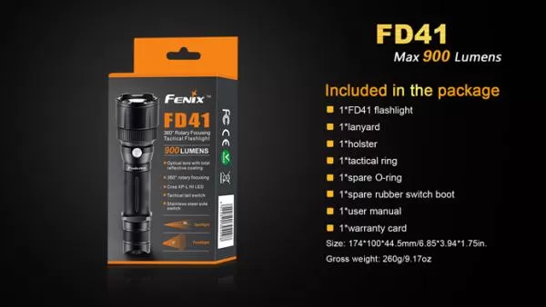 Fenix FD41 Cree XP-L HI LED Taschenlampe inkl 2 x CR123A Batterien Fenix FD41 Cree XP-L HI LED Taschenlampe inkl 2 x CR123A Batterien