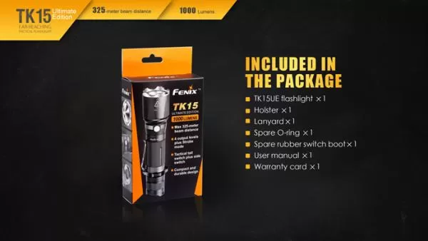 Fenix TK15UE CREE XP-L HI V3 LED Taschenlampe inkl. Batterien, schwarz Fenix TK15UE CREE XP-L HI V3 LED Taschenlampe inkl. Batterien, schwarz