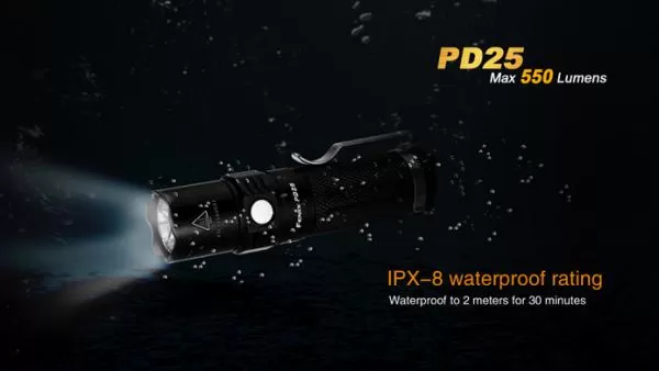 Fenix PD25 Cree XP-L V5 LED Taschenlampe 550 Lumen inkl. 1 x CR123A Batterie Fenix PD25 Cree XP-L V5 LED Taschenlampe 550 Lumen inkl. 1 x CR123A Batterie