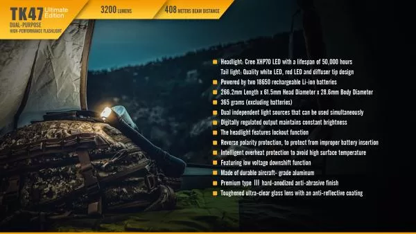 Fenix TK47UE Ultimate Edition 3200 Lumen LED Taschenlampe Fenix TK47UE Ultimate Edition 3200 Lumen LED Taschenlampe