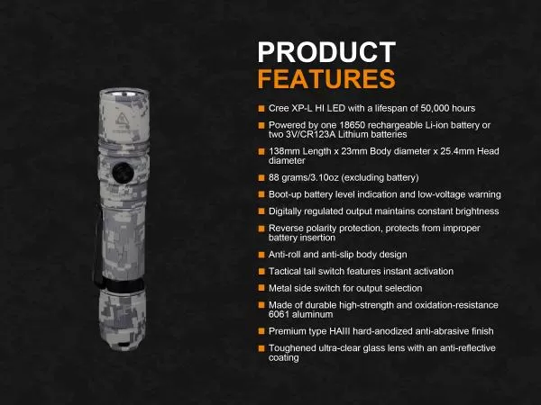 Fenix PD35 V2.0 Cree XP-L HI V3 1000 Lumen LED Taschenlampe inkl. Batterien, Digital Camo Fenix PD35 V2.0 Cree XP-L HI V3 1000 Lumen LED Taschenlampe inkl. Batterien, Digital Camo