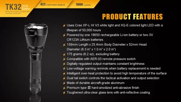 Fenix TK32 Cree XP-L HI V3 weißes Licht und XQ-E rot grün Tri-Color LED Taschenlampe Fenix TK32 Cree XP-L HI V3 weißes Licht und XQ-E rot grün Tri-Color LED Taschenlampe
