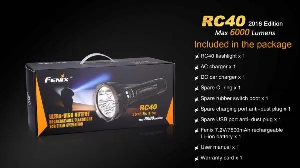 Fenix RC40 Cree XM-L2 U2 LED Taschenlampe 6000 Lumen Fenix RC40 Cree XM-L2 U2 LED Taschenlampe 6000 Lumen