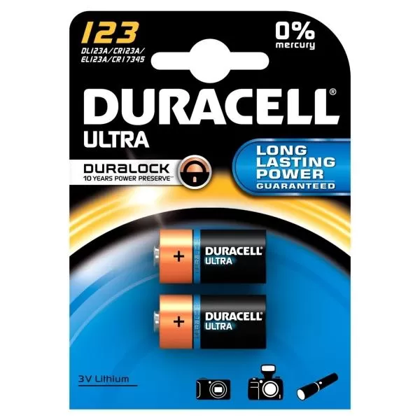 Duracell Fotobatterie CR123A Lithium Ultra - 2er Pack Duracell Fotobatterie CR123A Lithium Ultra - 2er Pack