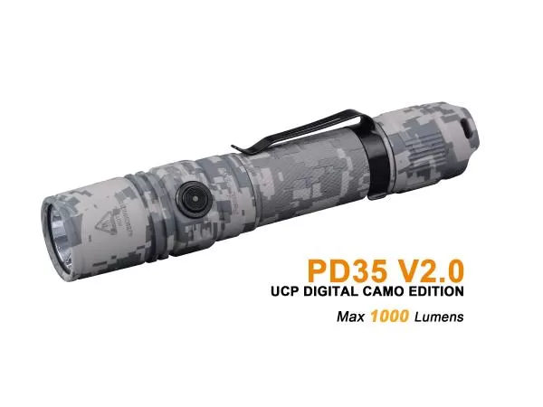Fenix PD35 V2.0 Cree XP-L HI V3 1000 Lumen LED Taschenlampe inkl. Batterien, Digital Camo Fenix PD35 V2.0 Cree XP-L HI V3 1000 Lumen LED Taschenlampe inkl. Batterien, Digital Camo
