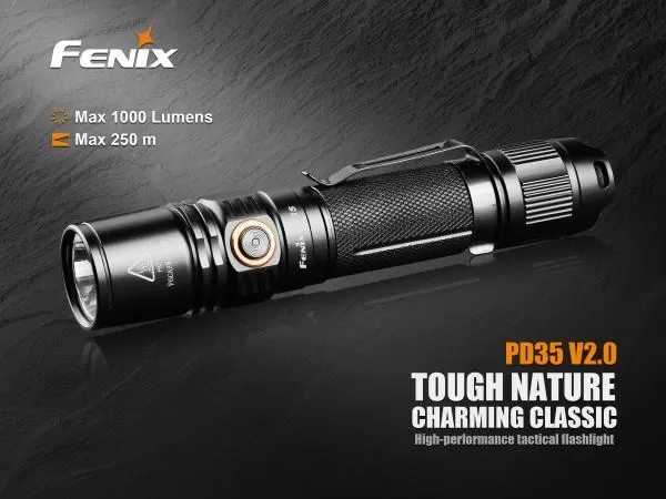 Fenix PD35 V2.0 Cree XP-L HI V3 1000 Lumen LED Taschenlampe inkl. Batterien, schwarz Fenix PD35 V2.0 Cree XP-L HI V3 1000 Lumen LED Taschenlampe inkl. Batterien, schwarz