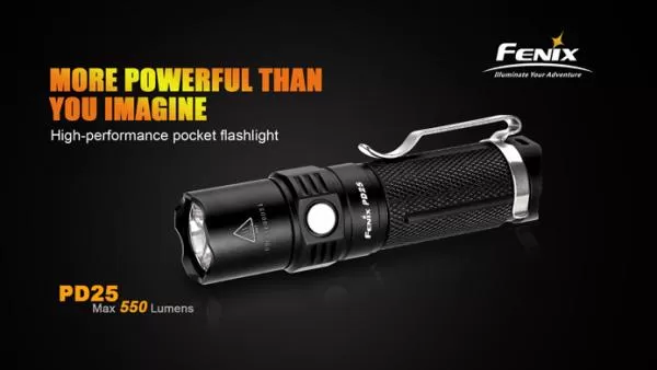 Fenix PD25 Cree XP-L V5 LED Taschenlampe 550 Lumen inkl. 1 x CR123A Batterie Fenix PD25 Cree XP-L V5 LED Taschenlampe 550 Lumen inkl. 1 x CR123A Batterie