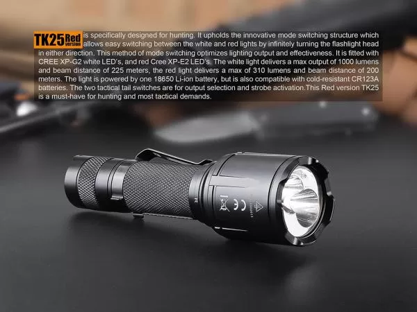 Fenix TK25Red rote & weiße LED Taschenlampe inkl. Batterien Fenix TK25Red rote & weiße LED Taschenlampe inkl. Batterien