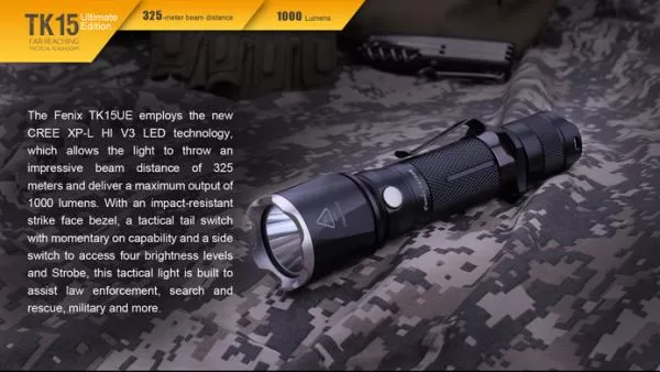 Fenix TK15UE CREE XP-L HI V3 LED Taschenlampe inkl. Batterien, schwarz Fenix TK15UE CREE XP-L HI V3 LED Taschenlampe inkl. Batterien, schwarz