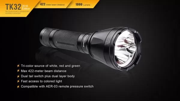 Fenix TK32 Cree XP-L HI V3 weißes Licht und XQ-E rot grün Tri-Color LED Taschenlampe Fenix TK32 Cree XP-L HI V3 weißes Licht und XQ-E rot grün Tri-Color LED Taschenlampe