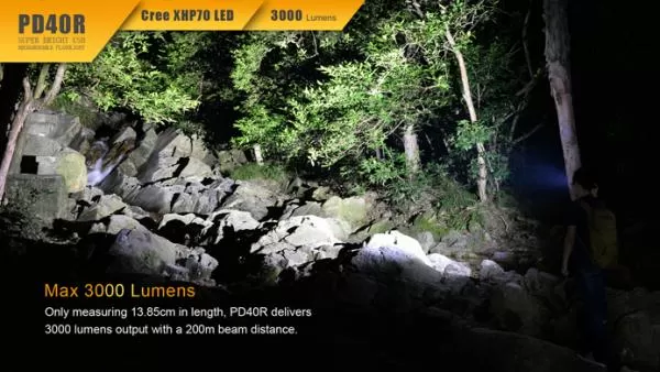 Fenix PD40R Cree XHP70 LED Taschenlampe 3000 Lumen inkl. 26650 Li-Ion Akku Fenix PD40R Cree XHP70 LED Taschenlampe 3000 Lumen inkl. 26650 Li-Ion Akku