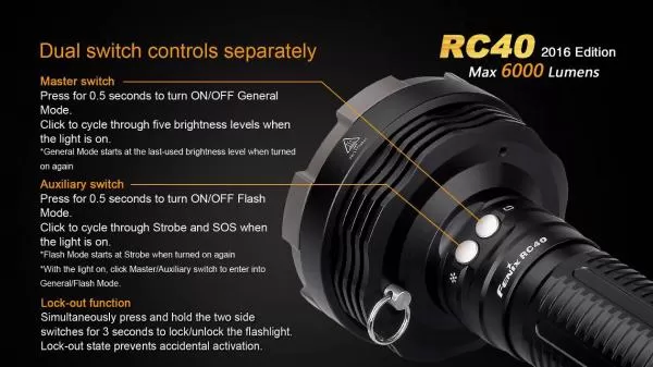 Fenix RC40 Cree XM-L2 U2 LED Taschenlampe 6000 Lumen Fenix RC40 Cree XM-L2 U2 LED Taschenlampe 6000 Lumen