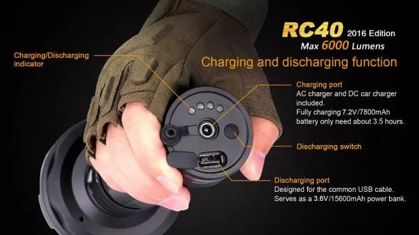 Fenix RC40 Cree XM-L2 U2 LED Taschenlampe 6000 Lumen Fenix RC40 Cree XM-L2 U2 LED Taschenlampe 6000 Lumen