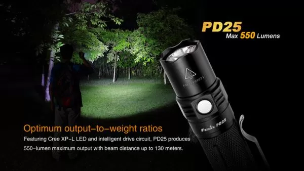 Fenix PD25 Cree XP-L V5 LED Taschenlampe 550 Lumen inkl. 1 x CR123A Batterie Fenix PD25 Cree XP-L V5 LED Taschenlampe 550 Lumen inkl. 1 x CR123A Batterie