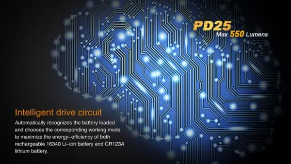 Fenix PD25 Cree XP-L V5 LED Taschenlampe 550 Lumen inkl. 1 x CR123A Batterie Fenix PD25 Cree XP-L V5 LED Taschenlampe 550 Lumen inkl. 1 x CR123A Batterie
